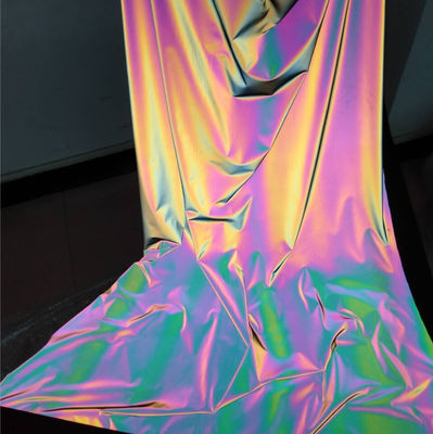 Schillernder Regenbogen-reflektierender Gewebe-Material Spandex-Reflektor-elastisches Ausdehnungs-Polyester