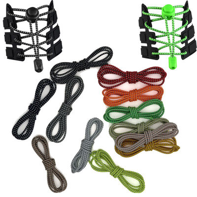 Rote orange schwarze reflektierende Schnürsenkel-Ebene strickte Kinderweißes Nachthallo nämlich helles Funkeln-Gummiband kein Bindungs-Schnallen-Verschluss