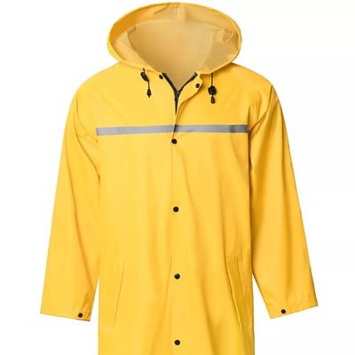 Leichte reflektierende der Regen-Jacke der ANSI-Polizei-Männer mit Hood Long Safety Emergency Raincoat