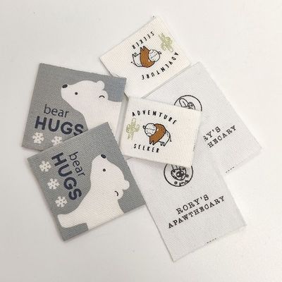 Namen-druckte kundenspezifisches gesticktes Kleidungs-Baby-Aufkleber-Baumwollband kundenspezifischen gesponnenen Logo Labels