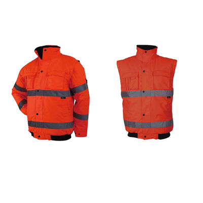 Sicherheitsweste-Bau-Bomber 5xl En471 imprägniern Breathable Leuchtstoffhallo Kraft 2 in 1