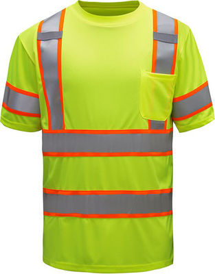 T-Shirts Polo Shirt Work Hi Viss ANSI-Klassen-3 lindgrüner reflektierender Männer