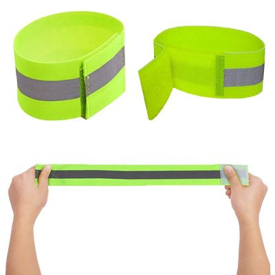 Leuchtstoff orange reflektierende Armbinden für laufende Band-Gummibänder-Bein-Bindungs-grüne Sicherheits-laufenden Knöchel