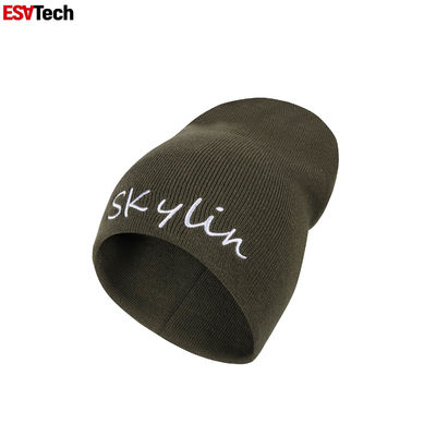 Gestrickter reflektierender Beanie Cap Running Jacquard Embroidery-Kopf-Wärmer