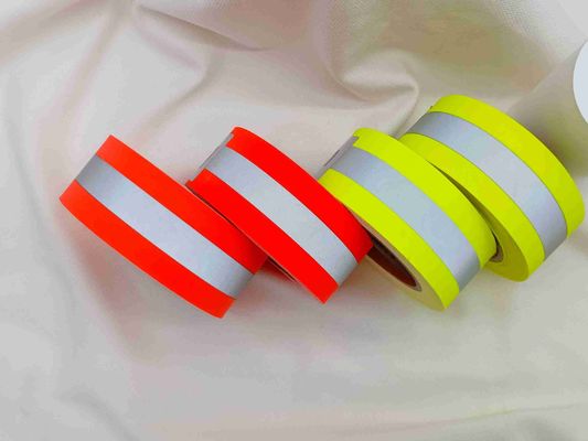 Flammhemmendes reflektierendes Band 5*2 cm nähen des Baumwollgelb-100%/der orange silberner Farbe für auf Kleidung