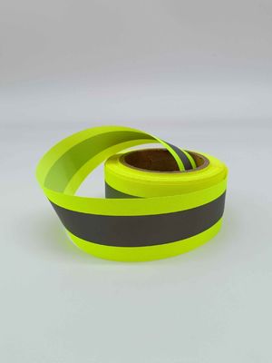 Band-Band-Ordnungs-Streifen gewebten Materials s Safety Silver Reflective nähen auf 25mm x 50meter (gelbes Silber)