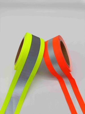 Rotes reflektierendes gewebtes Material für Verkaufs-Grün-reflektierenden Band-Bügel