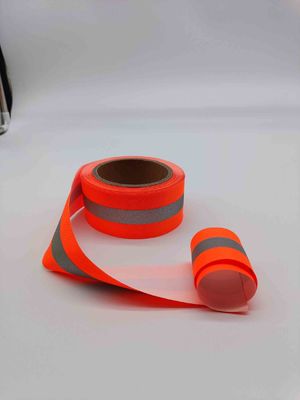 Hohes Sicht-reflektierendes materielles Gewebe-Leuchtstoffstreifen für Kleidungs-Treppe